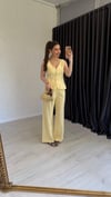 Waistcoat Takım Sarı