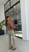 Yakası Dik Gold Düğmeli Bomber Ceket Sütlü Kahve