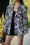 Zbr Desen Blazer Ceket Siyah