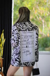 Zbr Desen Blazer Ceket Siyah