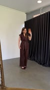 Zımba Detaylı Yelekli Denim Takım Bordo