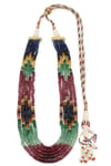 7 Sıralı Yakut-Safir-Zümrüt Multi Color Kolye 