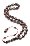 925 Ayar Gümüş İşlemeli Kuka Ağacı Tesbih 9 x 13 mm Arpa Kesim - T-1875