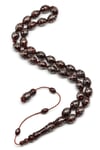 925 Ayar Gümüş İşlemeli Kuka Ağacı Tesbih 9 x 12 mm Arpa Kesim - T-1871