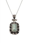 Akuamarin Doğal Taş 925 Ayar Gümüş Kolye