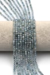 Akuamarin Doğal Taş Dizi 3 mm Fasetli Küre Kesim - DZ-1285