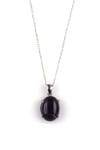 Ametist Doğal Taş 925 Ayar Gümüş Kolye