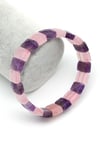 Ametist - Pembe Kuvars Doğal Taş Bileklik 9 x 14 mm Özel Kesim