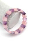 Ametist - Pembe Kuvars Doğal Taş Bileklik 10 x 20 mm Özel Kesim