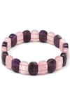 Ametist-Pembe Kuvars Doğal Taş Bileklik 9 x 14 mm Özel Kesim