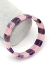 Ametist-Pembe Kuvars Doğal Taş Bileklik 11 x 15 mm Özel Kesim - BLK-2385
