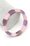 Ametist-Pembe Kuvars Doğal Taş Bileklik 10 x 16 mm Özel Kesim - BLK-2395