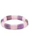 Ametist-Pembe Kuvars Doğal Taş Bileklik 10 x 16 mm Özel Kesim - BLK-2395