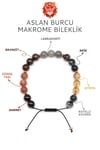 Aslan Burcu Taşlarından Oluşan Doğal Taş Makrome Bileklik 8 mm Küre Kesim - Burç Bilekliği
