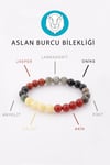Aslan Burcu Taşlarından Oluşan Doğal Taş Bileklik 8 mm Küre Kesim - Burç Bilekliği