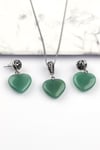 Aventurin Doğal Taş Kolye - Küpe 2'li Set