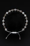 Ay Taşı Doğal Taş Makrome Örme Bileklik Fasetli Küre Kesim