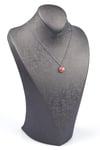 Çilek Kuvars Doğal Taş Gümüş Renkli Kolye