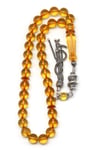 Damla Kehribar Küre Kesim Tesbih Litvanya Sertifikalı