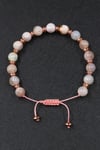 Flower Agate Doğal Taş Makrome Örme Bileklik