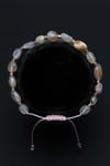 Flower Agate Doğal Taş Makrome Örme Bileklik Küre Kesim