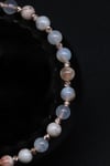 Flower Agate Doğal Taş Makrome Örme Bileklik Küre Kesim