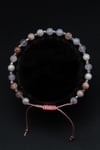Flower Agate Doğal Taş Makrome Örme Bileklik Küre Kesim