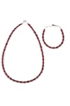 Garnet-Lal Doğal Taş Kolye - Bileklik 2'li Set