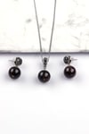 Garnet - Lal Doğal Taş Kolye - Küpe 2'li Set