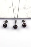 Garnet - Lal Doğal Taş Kolye - Küpe 2'li Set