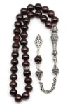 Garnet - Lal Doğal Taş Tesbih 925 Ayar Gümüş 8 mm Küre Kesim