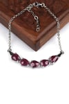Glass Filled Ruby ( Yakut ) Doğal Taş 925 Ayar Gümüş Bileklik