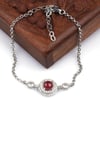 Glass Filled Ruby ( Yakut ) Doğal Taş 925 Ayar Gümüş Bileklik