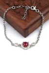 Glass Filled Ruby ( Yakut ) Doğal Taş 925 Ayar Gümüş Bileklik
