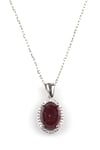 Glass Filled Ruby ( Yakut ) Doğal Taş 925 Ayar Gümüş Kolye
