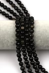 Gold Obsidyen Doğal Taş Dizi 8 mm Fasetli Küre Kesim