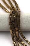 Gold Renkli Hematit Dizi 1 x 6 mm Pul Kesim