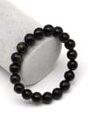 Golden Obsidyen Doğal Taş Bileklik 10 mm Fasetli Küre Kesim - BLK-2242
