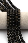 Golden Obsidyen Doğal Taş Dizi 8 mm Küre Kesim - DZ-1089