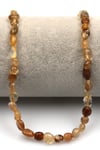 Golden Rutil Kuvars Doğal Taş Dizi 7 x 10 mm Mercimek Kesim - DZ-1264