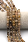 Golden Rutil Kuvars Doğal Taş Dizi 8 mm Küre Kesim - DZ-1037