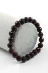 Granat-Lal Doğal Taş Bileklik 8 mm Fasetli Küre Kesim