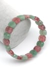 Green Kuvars - Çilek Kuvars Doğal Taş Bileklik 9 x 13 mm Özel Kesim