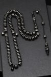 Gümüş İşlemeli Kuka Ağacı 66'lu Tesbih 8 x 7 mm Rondel Kesim - T-1749
