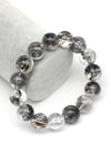 Herkimer Kuvars Doğal Taş Bileklik 14 mm Küre Kesim