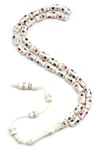 İşlemeli Kemik Tesbih 6 x 11 mm Silindir Kesim - T-1701
