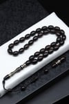İşlemeli Kuka Ağacı Tesbih 8 x 11 mm Beyzi Kesim - T-1908