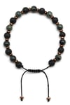 Jasper-Lav Doğal Taş Makrome Örme Bileklik Küre Kesim - BMK-681