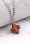 Kahverengi Yıldız Taşı Merkaba Kolye
