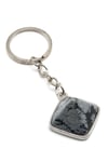 Karlı Obsidyen Doğal Taş Anahtarlık - ANH-0163